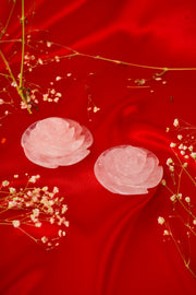 Natural Rose Quartz Rose Flower(Pair of 2)